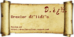 Drexler Éliás névjegykártya